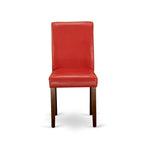 East West Furniture Ensemble de salle à manger 5 pièces - Une table à manger ronde et 4 chaises de salle à manger Parson, (option de finition et de revêtement)