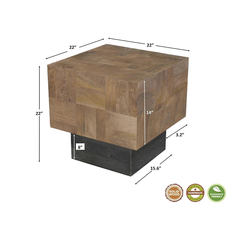 Table d'appoint Caden moderne en bois massif