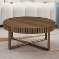 Table Basse Ronde Moderne Faite à la Main 80 cm pour Salon, Petite Table Basse avec Piédestal Robuste