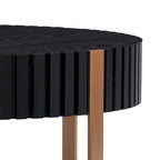 Table Basse Ronde Moderne Faite à la Main 80 cm pour Salon, Petite Table Basse avec Piédestal Robuste