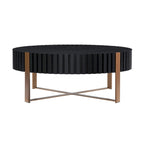 Table Basse Ronde Moderne Faite à la Main 80 cm pour Salon, Petite Table Basse avec Piédestal Robuste