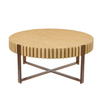 Table Basse Ronde Moderne Faite à la Main 80 cm pour Salon, Petite Table Basse avec Piédestal Robuste