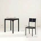 HOMCOM Ensemble table de salle à manger 3 pièces pour 2 personnes, table et chaises de cuisine modernes, ensemble de salle à manger pour coin-déjeuner, petits espaces