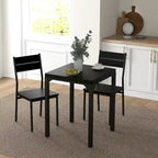 HOMCOM Ensemble table de salle à manger 3 pièces pour 2 personnes, table et chaises de cuisine modernes, ensemble de salle à manger pour coin-déjeuner, petits espaces