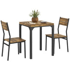 HOMCOM Ensemble table de salle à manger 3 pièces pour 2 personnes, table et chaises de cuisine modernes, ensemble de salle à manger pour coin-déjeuner, petits espaces