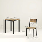 HOMCOM Ensemble table de salle à manger 3 pièces pour 2 personnes, table et chaises de cuisine modernes, ensemble de salle à manger pour coin-déjeuner, petits espaces