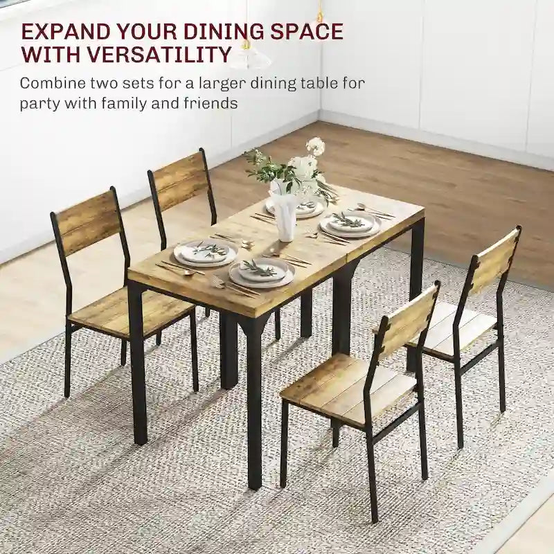 HOMCOM Ensemble table de salle à manger 3 pièces pour 2 personnes, table et chaises de cuisine modernes, ensemble de salle à manger pour coin-déjeuner, petits espaces
