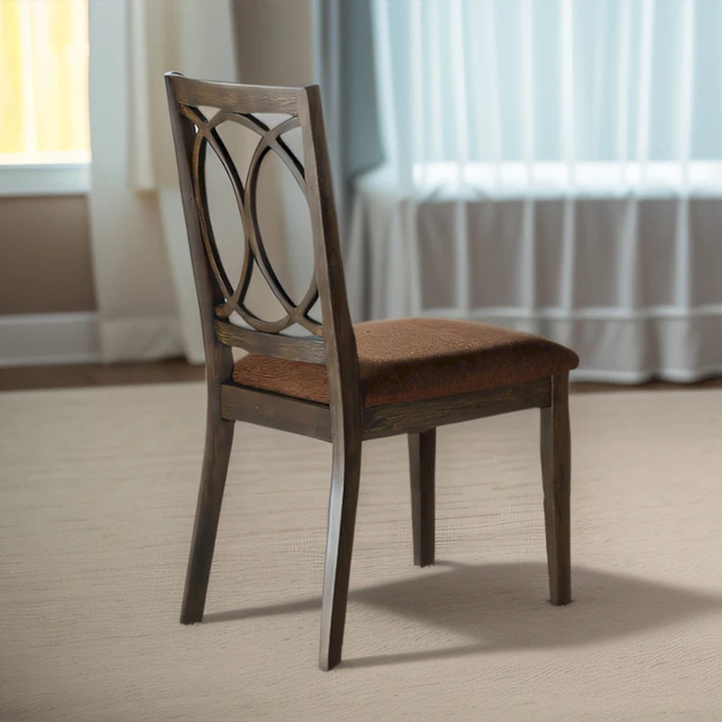 Ensemble repas CUSchoice Marron Tissu et Espresso (1 table/2 chaises)
