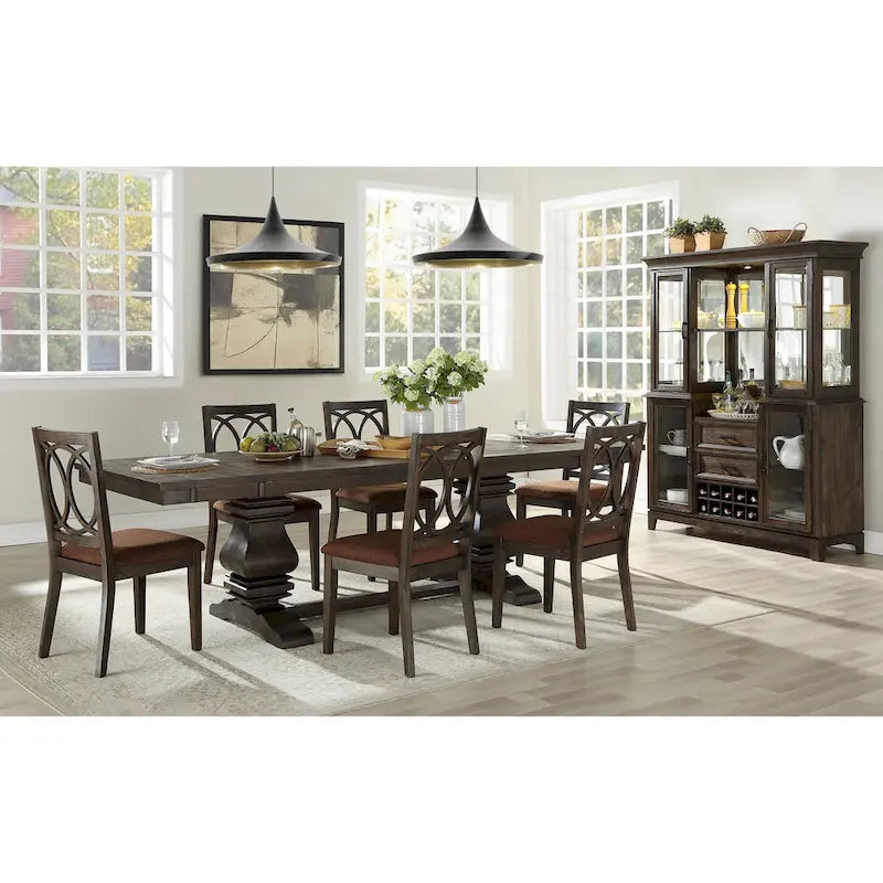 Ensemble repas CUSchoice Marron Tissu et Espresso (1 table/2 chaises)