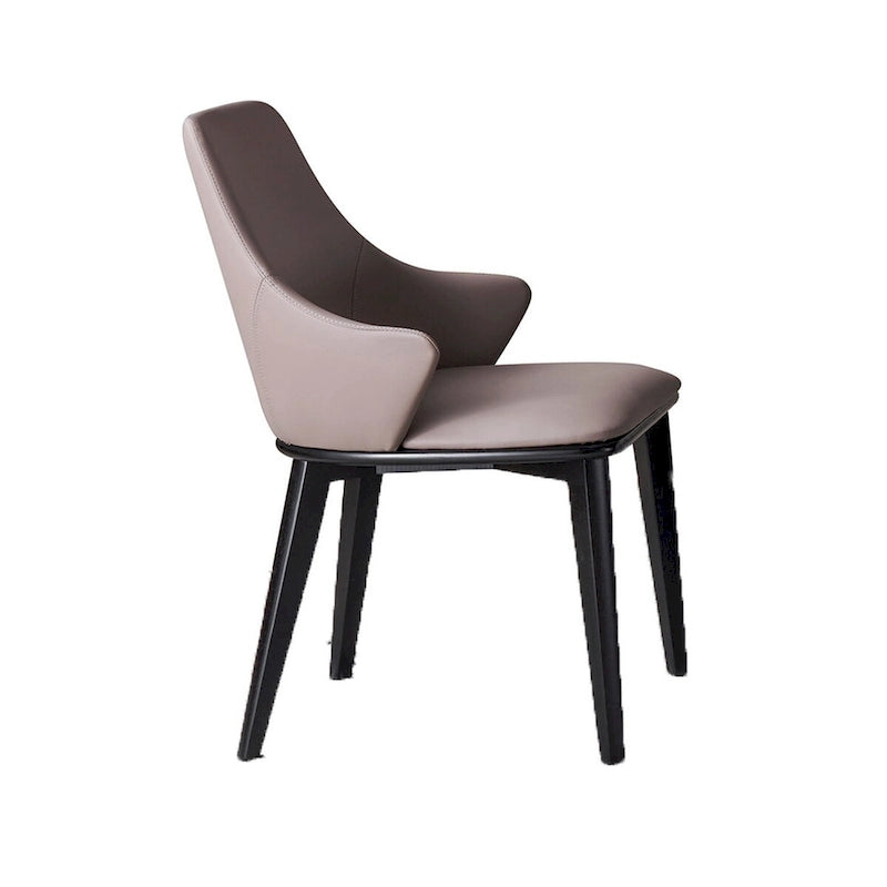 Lot de 2 chaises de salle à manger Mry de 58 cm, dossier haut rembourré, similicuir beige