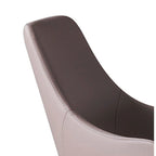 Lot de 2 chaises de salle à manger Mry de 58 cm, dossier haut rembourré, similicuir beige