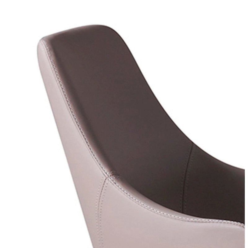 Lot de 2 chaises de salle à manger Mry de 58 cm, dossier haut rembourré, similicuir beige