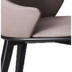 Lot de 2 chaises de salle à manger Mry de 58 cm, dossier haut rembourré, similicuir beige