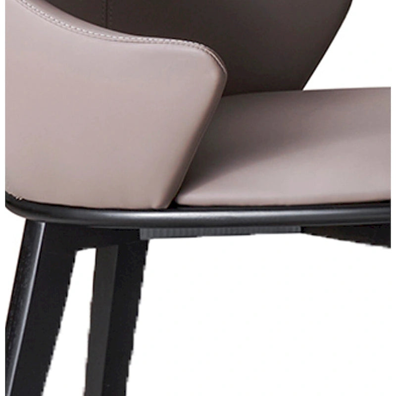Lot de 2 chaises de salle à manger Mry de 58 cm, dossier haut rembourré, similicuir beige