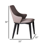 Lot de 2 chaises de salle à manger Mry de 58 cm, dossier haut rembourré, similicuir beige