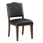 Chaise de salle à manger Dallas en similicuir marron avec clous décoratifs - par Greyson Living