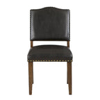 Chaise de salle à manger Dallas en similicuir marron avec clous décoratifs - par Greyson Living
