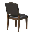 Chaise de salle à manger Dallas en similicuir marron avec clous décoratifs - par Greyson Living