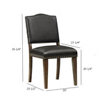Chaise de salle à manger Dallas en similicuir marron avec clous décoratifs - par Greyson Living