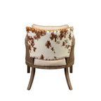 Fauteuil canné dossier marron et beige, une place