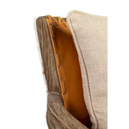 Fauteuil canné dossier marron et beige, une place