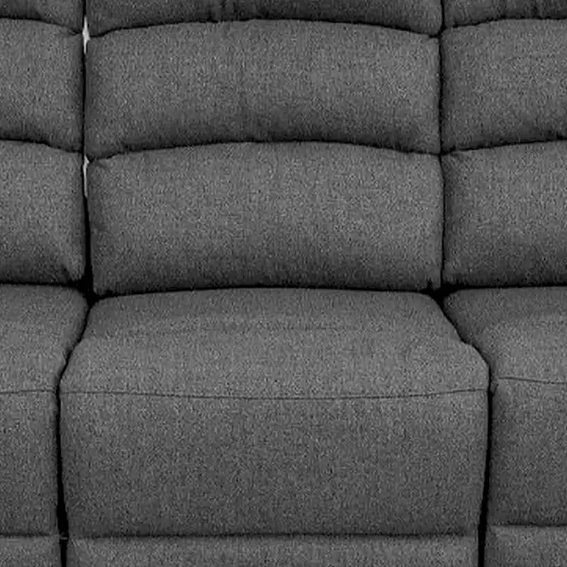 Canapé inclinable manuel Fery 74 pouces, 3 places, revêtement en toile de jute grise, bois