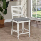Ensemble de salle à manger 5 pièces hauteur comptoir Ionessa Farmhouse en bois blanc antique par Furniture of America