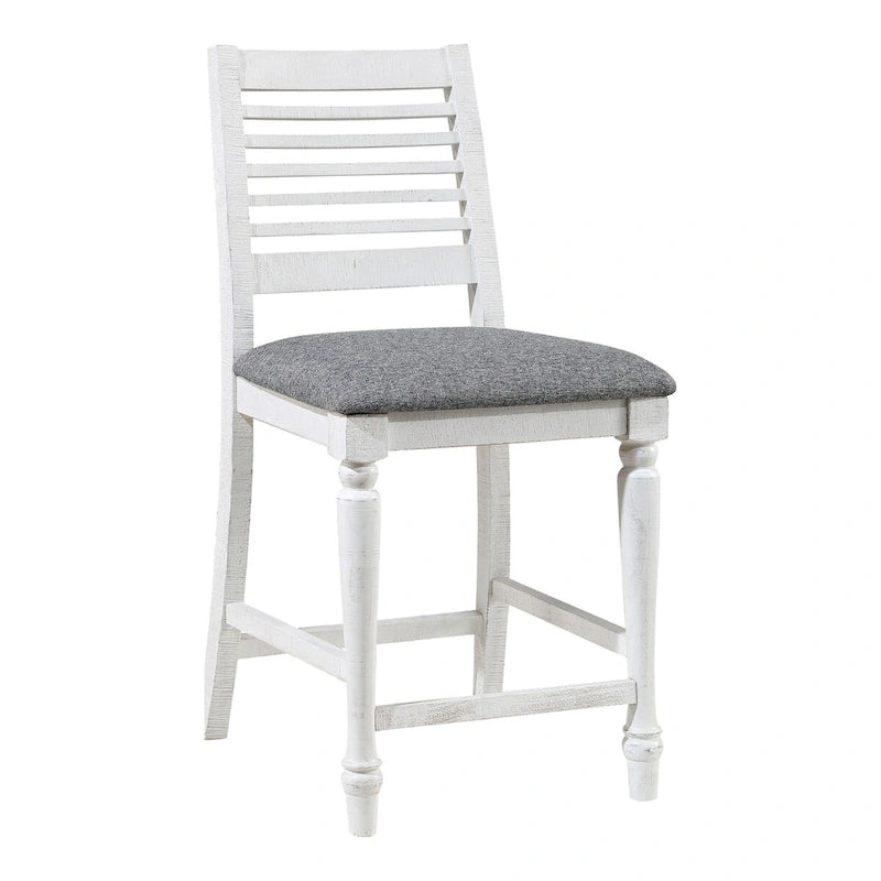 Ensemble de salle à manger 5 pièces hauteur comptoir Ionessa Farmhouse en bois blanc antique par Furniture of America