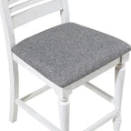 Ensemble de salle à manger 5 pièces hauteur comptoir Ionessa Farmhouse en bois blanc antique par Furniture of America