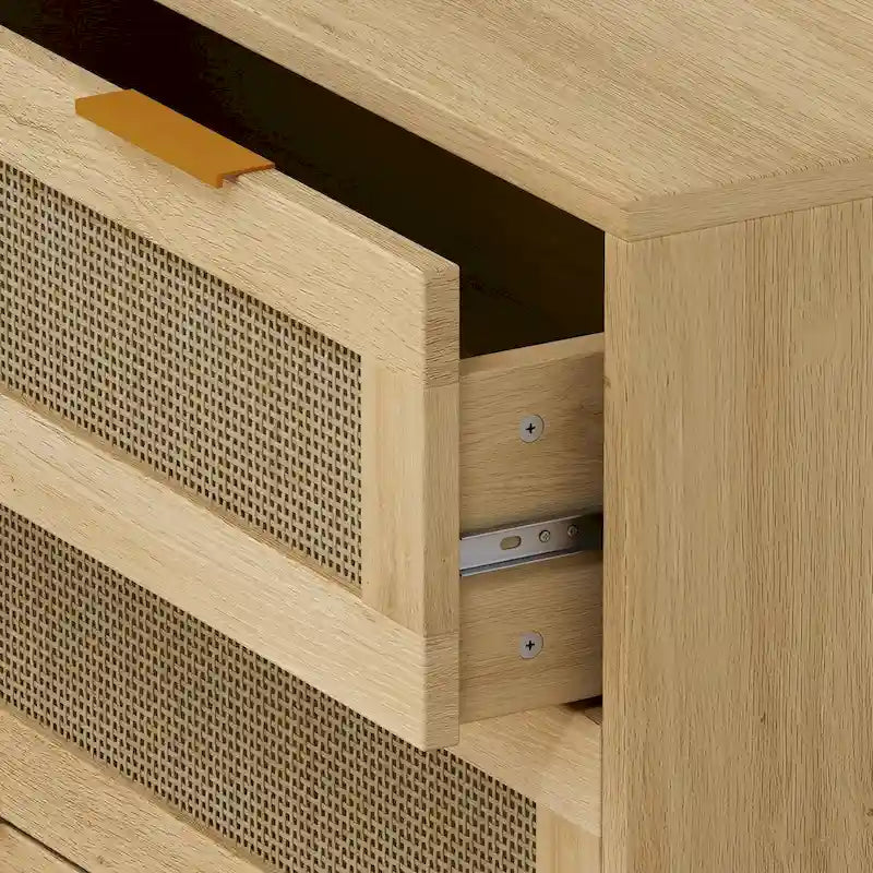 Meuble de rangement en rotin avec trois tiroirs en rotin