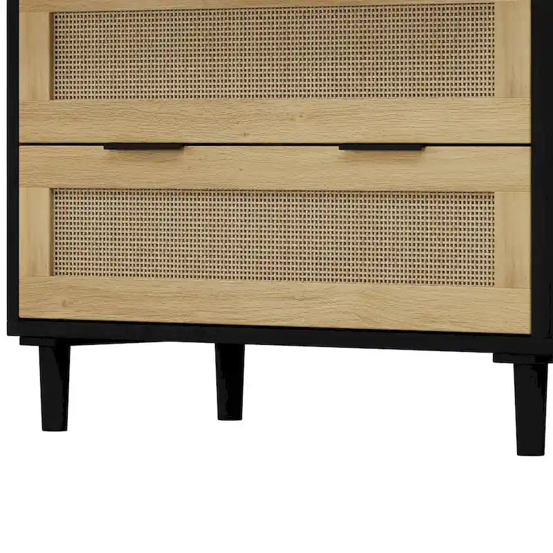 Meuble de rangement en rotin avec trois tiroirs en rotin