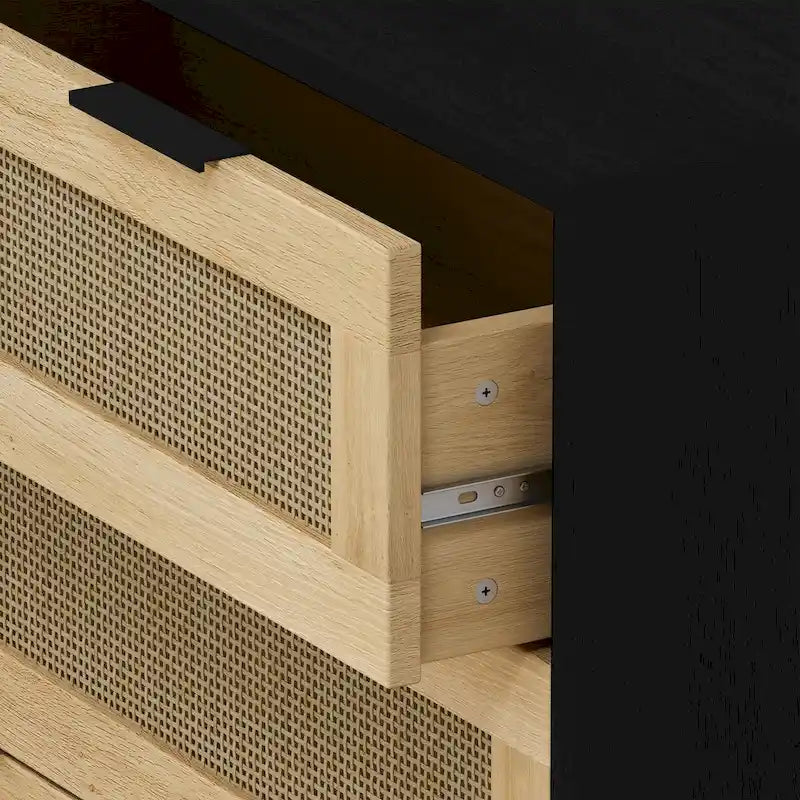 Meuble de rangement en rotin avec trois tiroirs en rotin