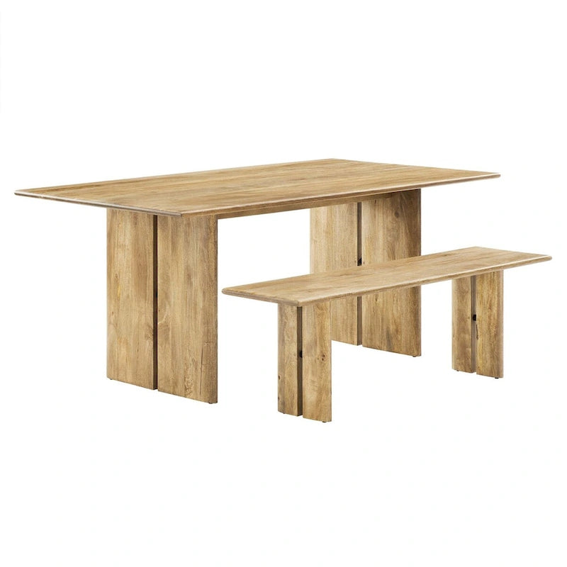 Ensemble table et banc de salle à manger en bois Amistad 72
