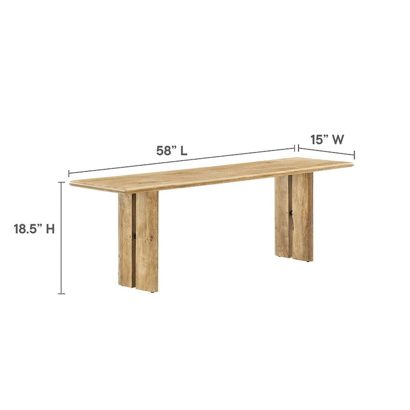 Ensemble table et banc de salle à manger en bois Amistad 72