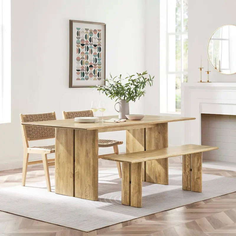 Ensemble table et banc de salle à manger en bois Amistad 72