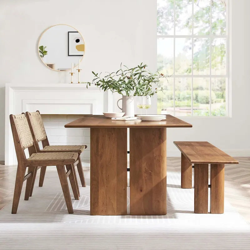 Ensemble table et banc de salle à manger en bois Amistad 72