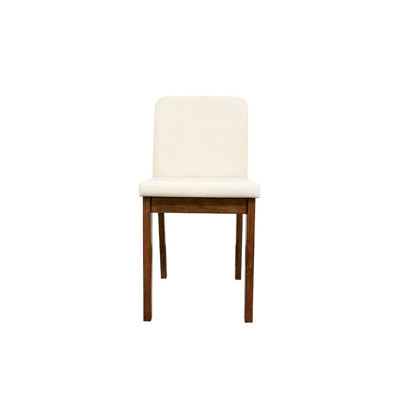 Ensemble de salle à manger Zory 5 pièces, 4 chaises rembourrées, toile de jute beige, bois marron