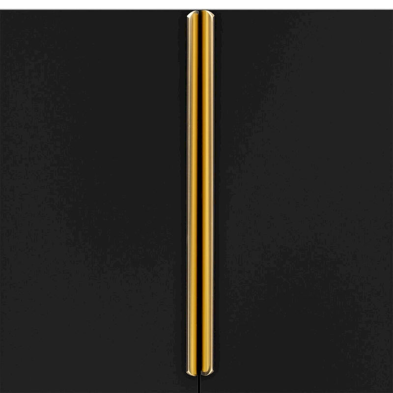 Meuble de rangement 4 portes brillant avec étagères réglables – Blanc / Noir / Bleu marine