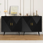 Buffet de rangement large en bois de 178 cm avec 4 portes et étagères réglables