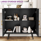 Buffet de rangement large en bois de 178 cm avec 4 portes et étagères réglables