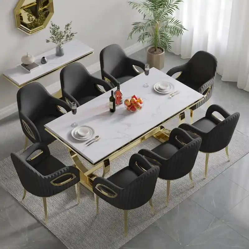 Fauteuil d'appoint de luxe en velours noir avec accoudoirs "œil de renard"