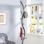 Porte-manteau sur pied en métal avec 9 crochets, motif branche