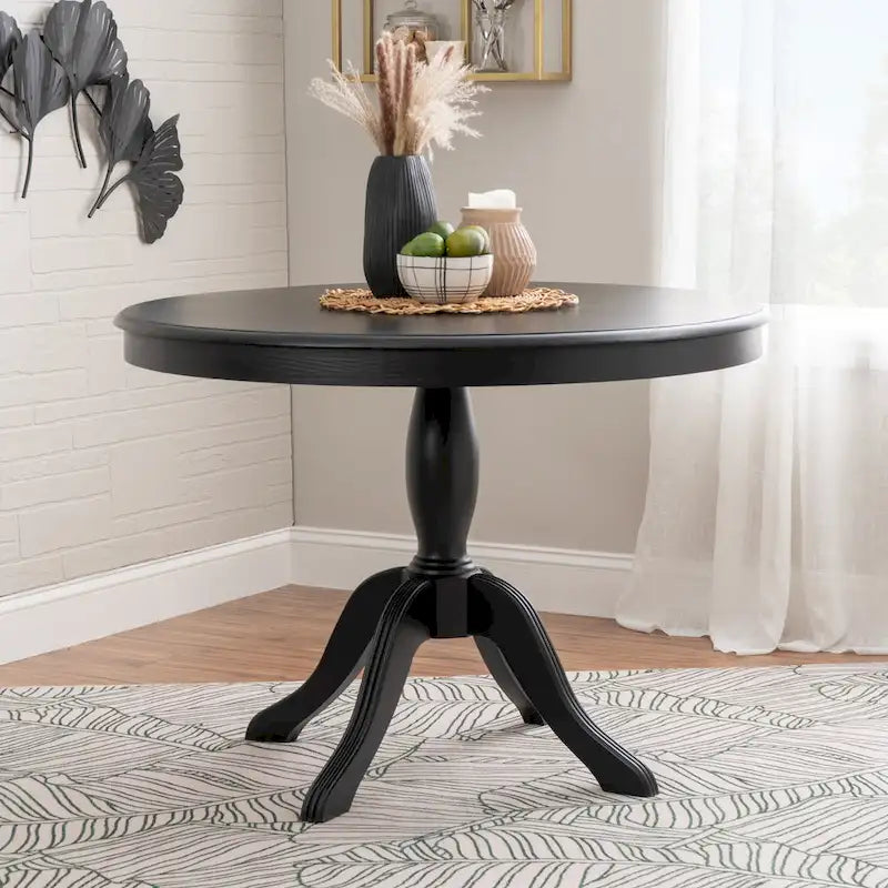 Ensemble coin-repas et table en bois noir 3 pièces Josie