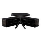 Ensemble coin-repas et table en bois noir 3 pièces Josie