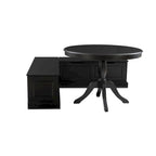 Ensemble coin-repas et table en bois noir 3 pièces Josie