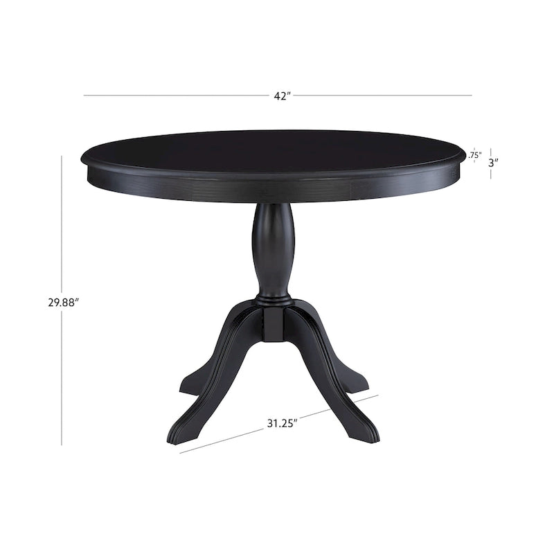 Ensemble coin-repas et table en bois noir 3 pièces Josie
