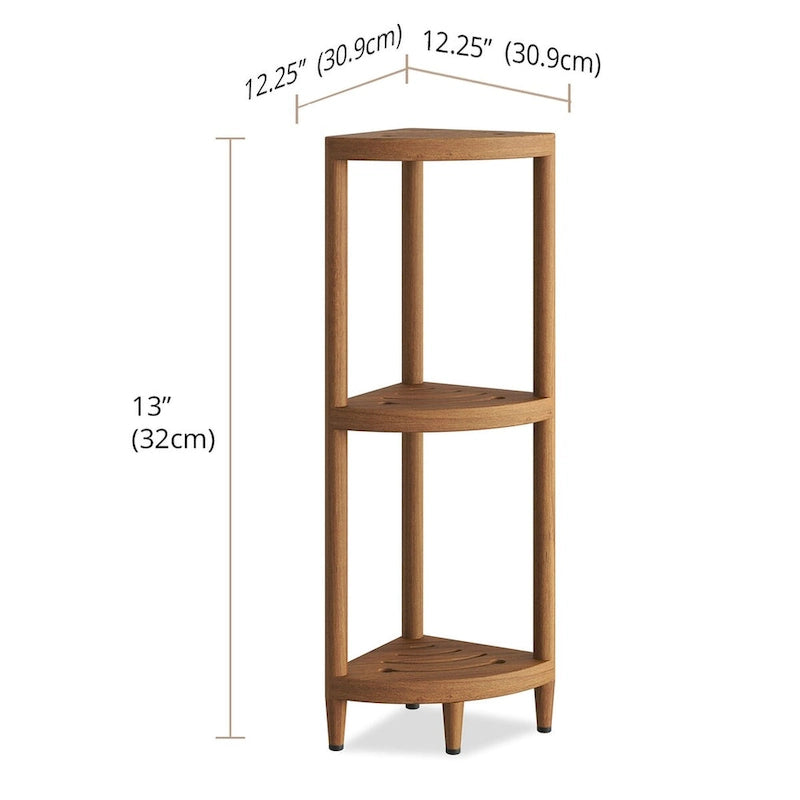 L'étagère de douche d'angle en teck à trois niveaux Kai Original