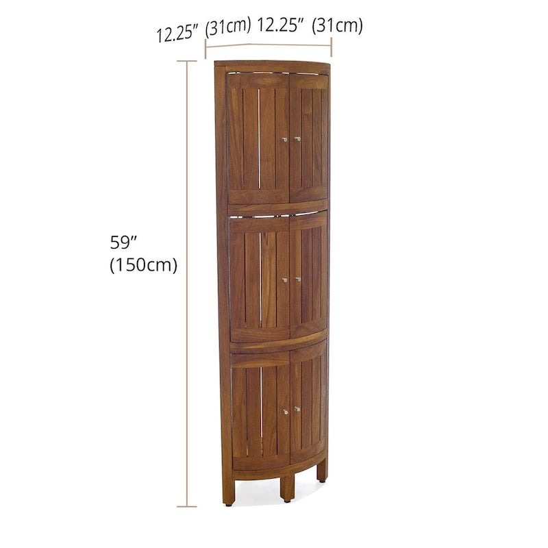 L'étagère de douche d'angle en teck à trois niveaux Kai Original