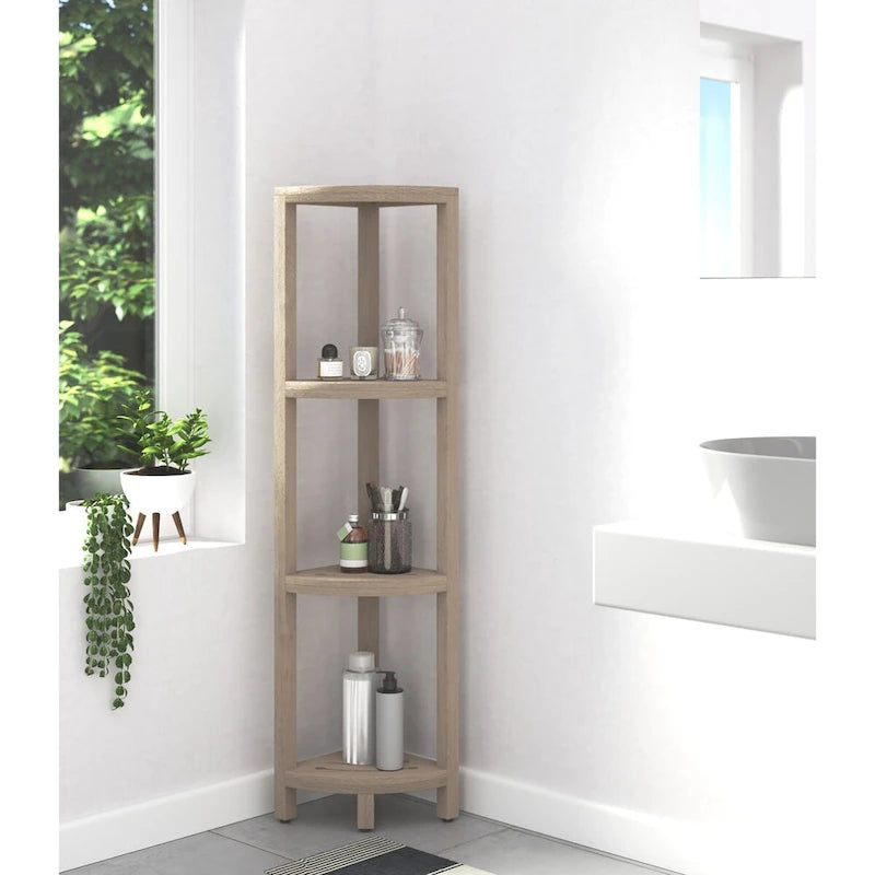 L'étagère de douche d'angle en teck à trois niveaux Kai Original