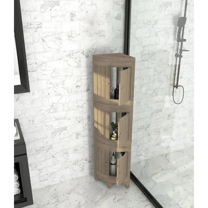 L'étagère de douche d'angle en teck à trois niveaux Kai Original